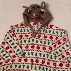 Rudolph the red-nosed Reindeer warm fleece poncho